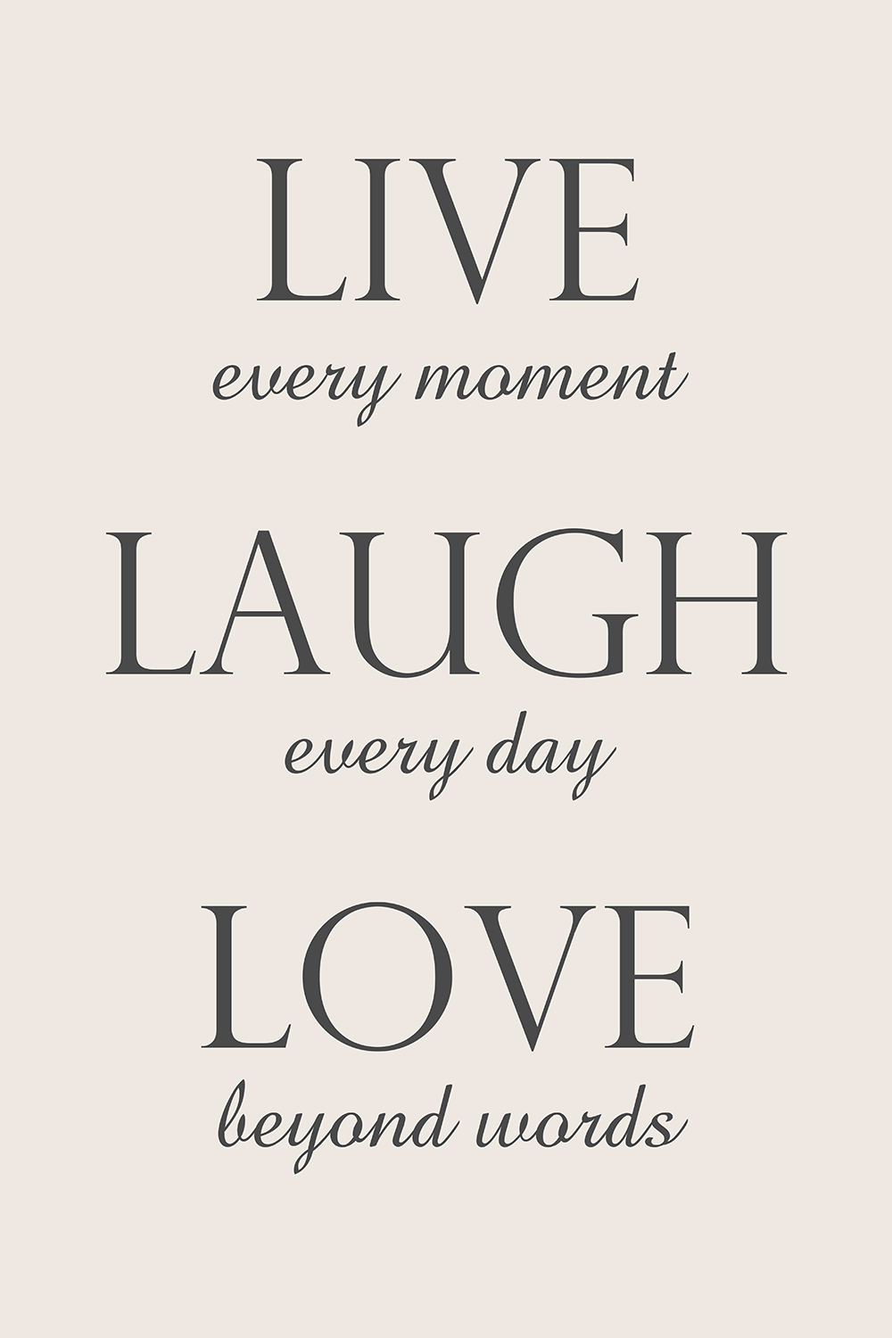 Live laugh love op canvas
