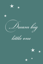 Dream big little one op canvas groen