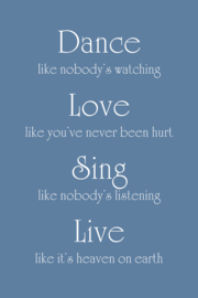 Tekst op canvas donkerblauw