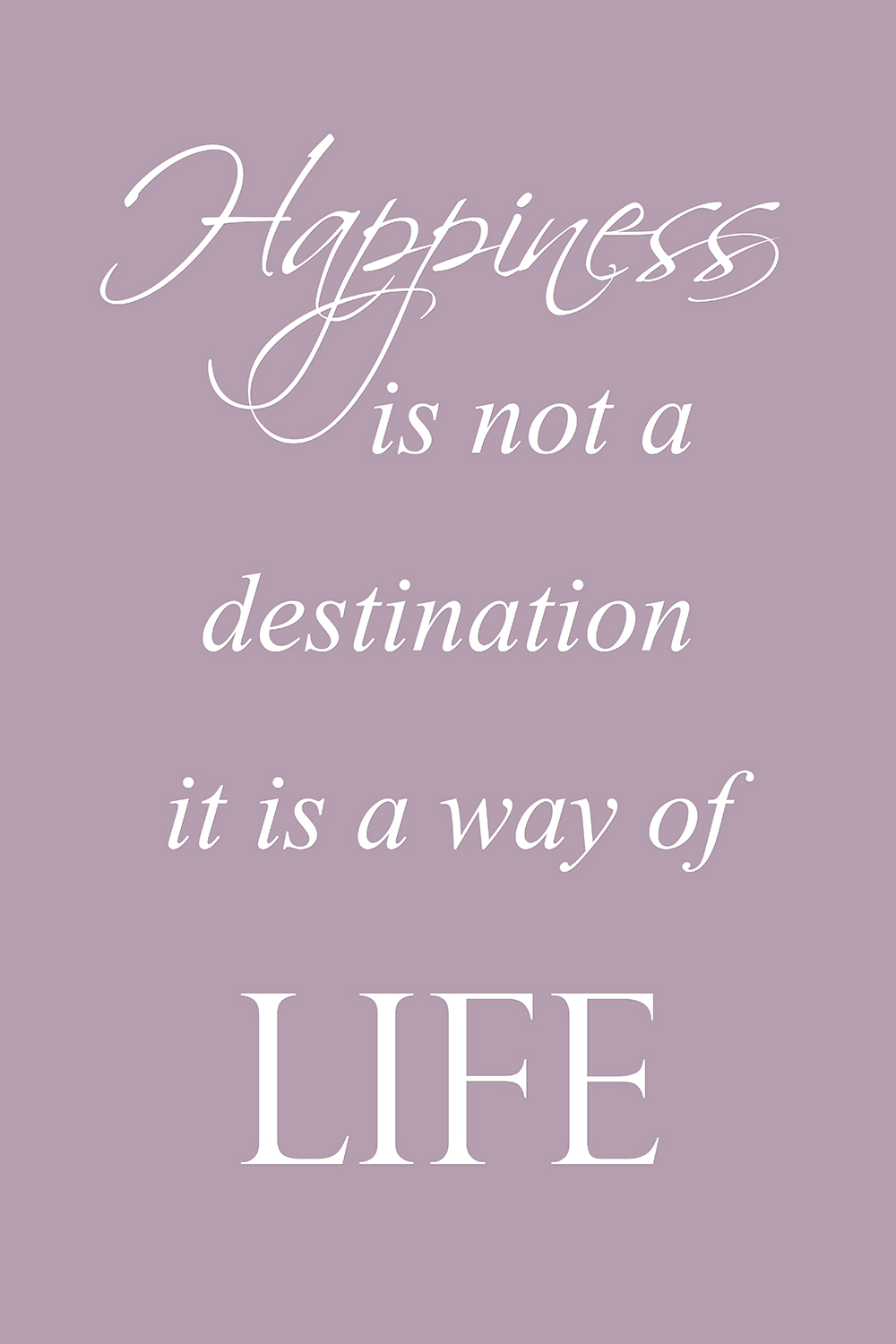 Happiness op canvas paars