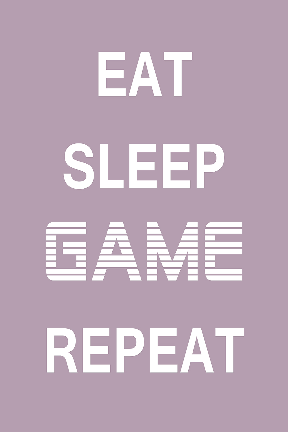 Eat Sleep Game Repeat op canvas paars