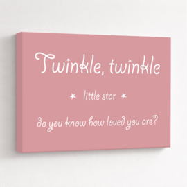 Tekst op canvas roze