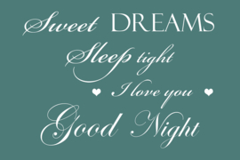 Sweet dreams op canvas groen