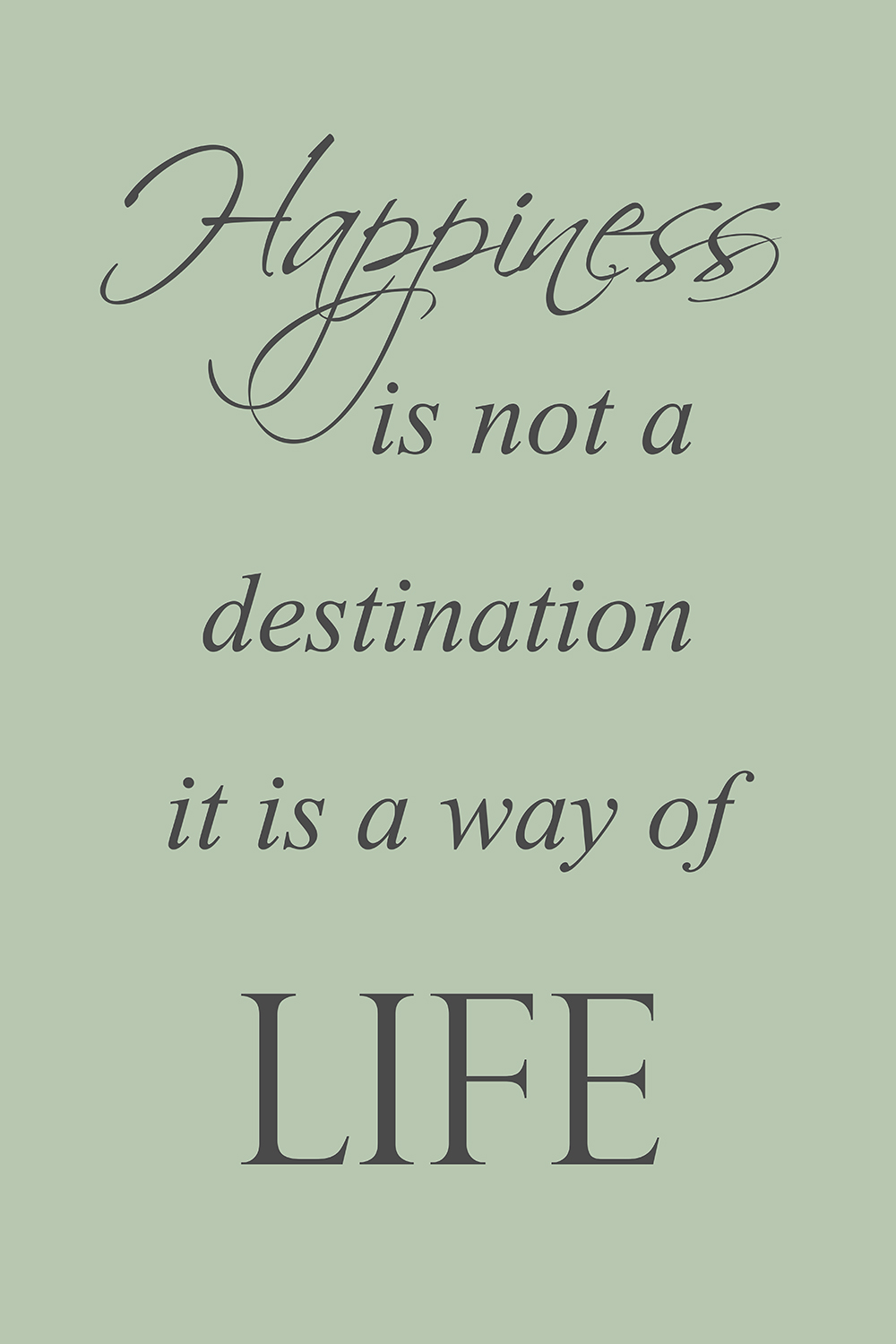 Happiness op canvas groen
