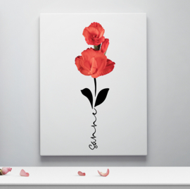 Geboortebloem augustus op canvas