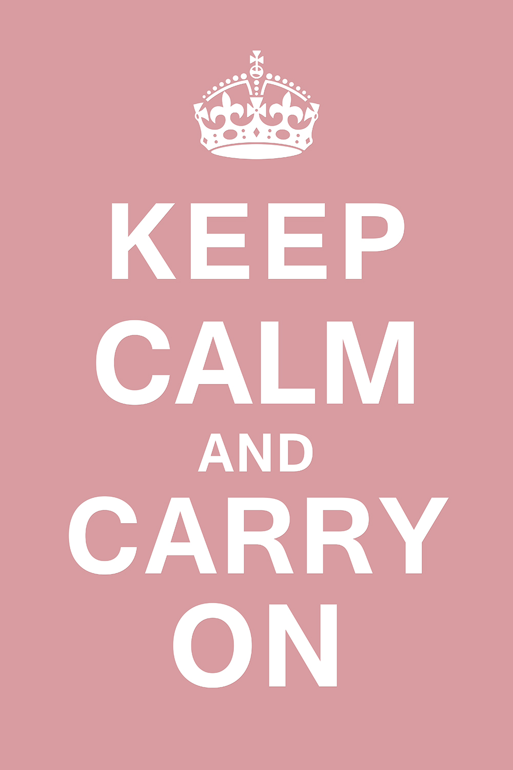 Keep calm and carry on op canvas roze