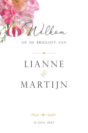 Welkomstbord bruiloft – Bloemen