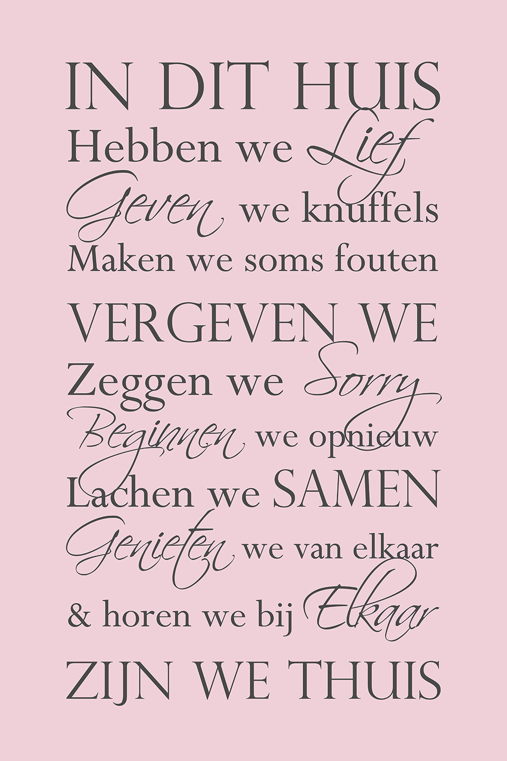 In dit huis op canvas roze