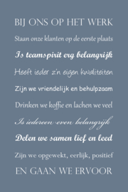 Bij ons op het werk - Canvas schilderij