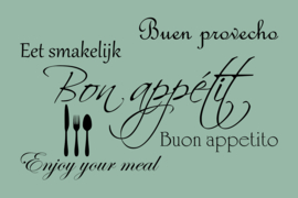 Bon appétit op canvas groen