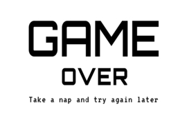 Game Over op canvas wit