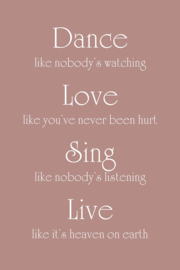 Tekst op canvas oudroze