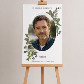 Welkomstbord uitvaart – Botanisch