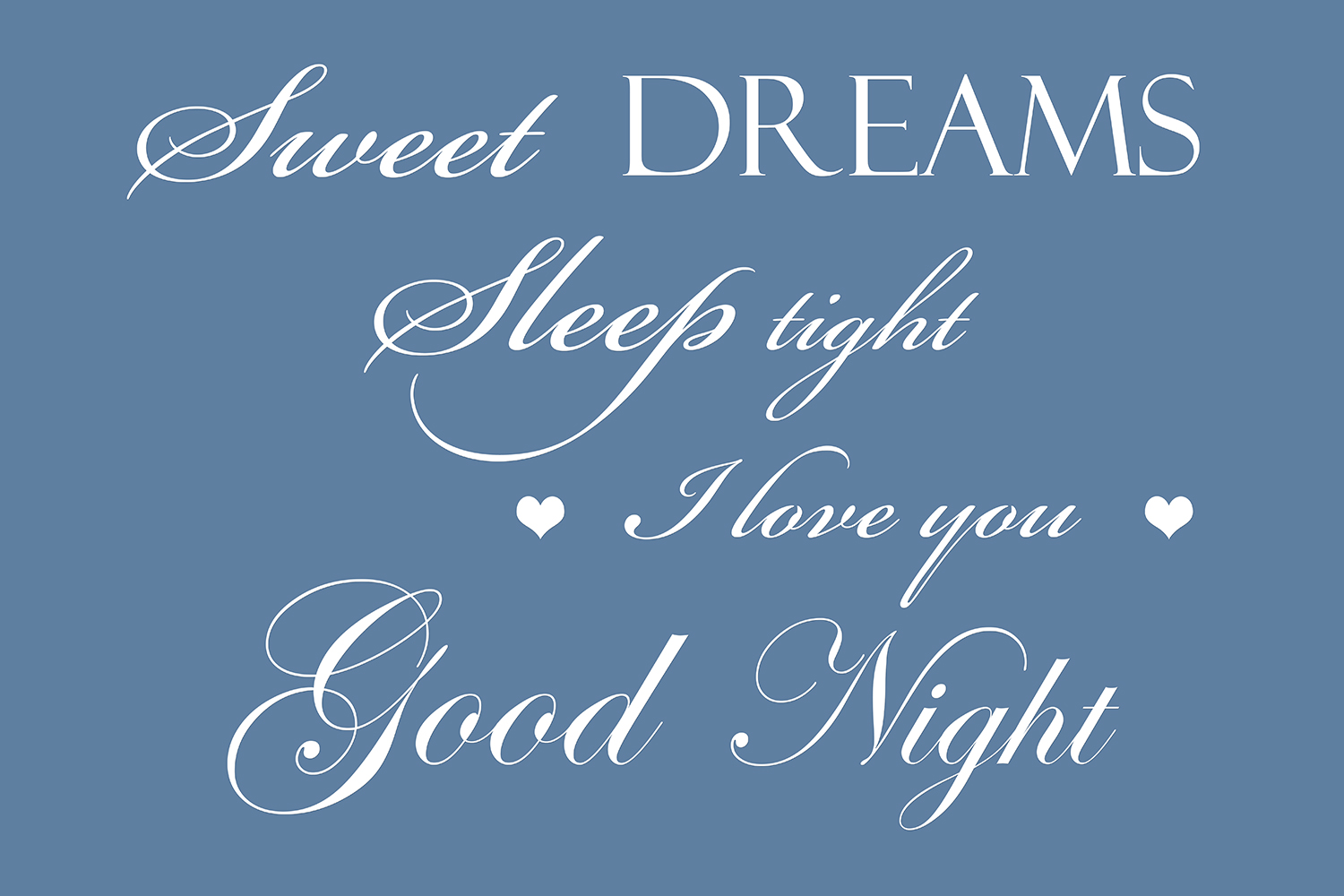 Sweet dreams op canvas blauw