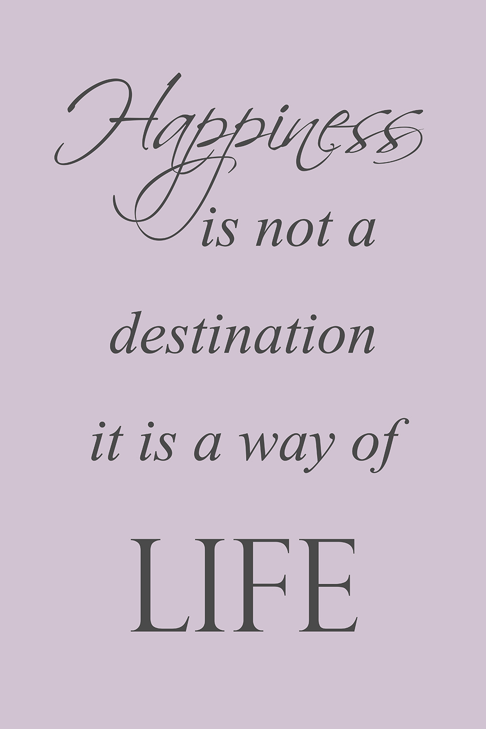 Happiness op canvas paars