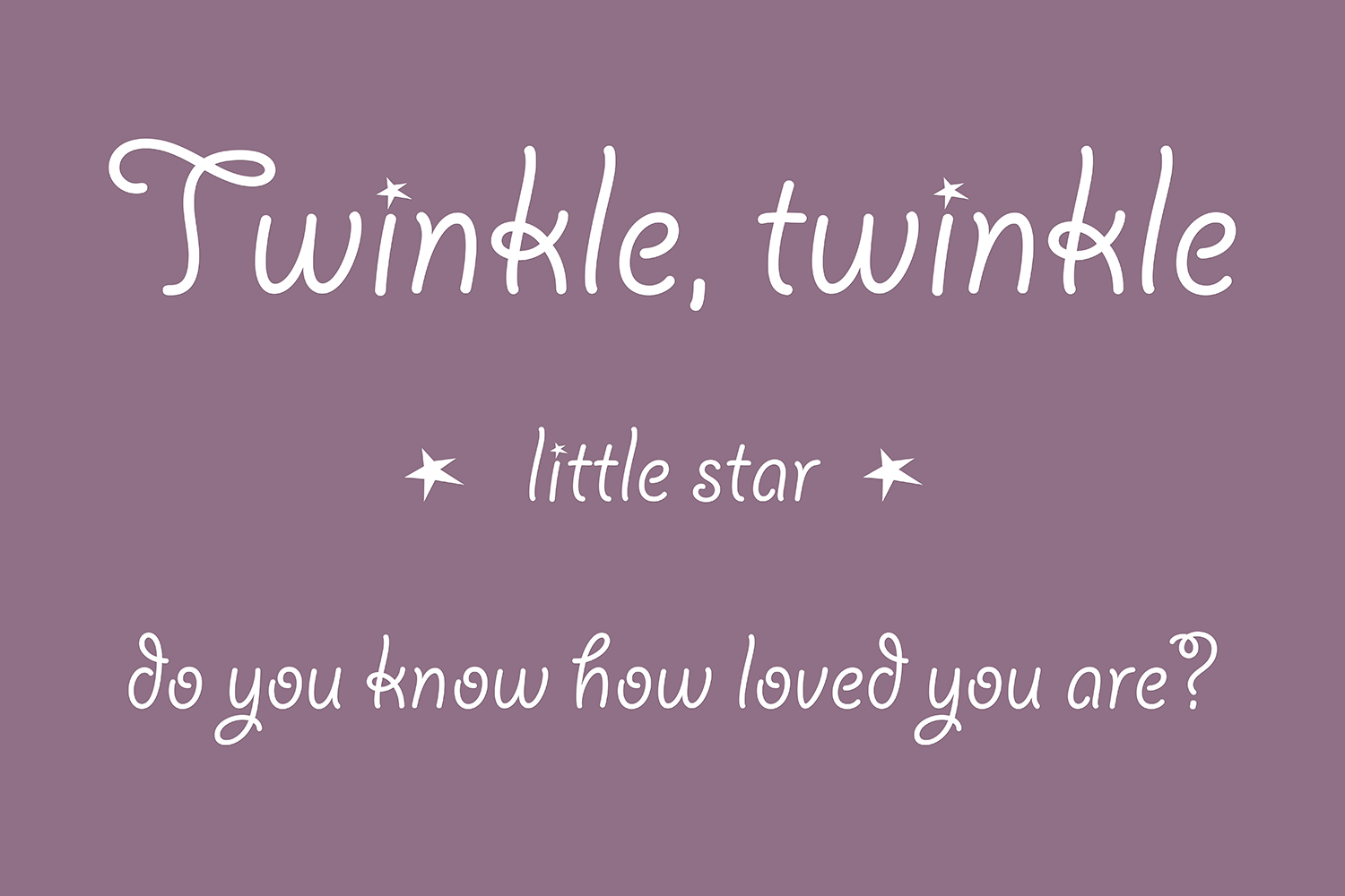 Twinkle twinkle little star op canvas paars