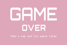 Game Over op canvas roze