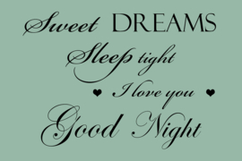 Sweet dreams op canvas groen