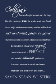 Tekst op canvas nachtblauw