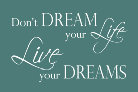 Live your dreams op canvas groen