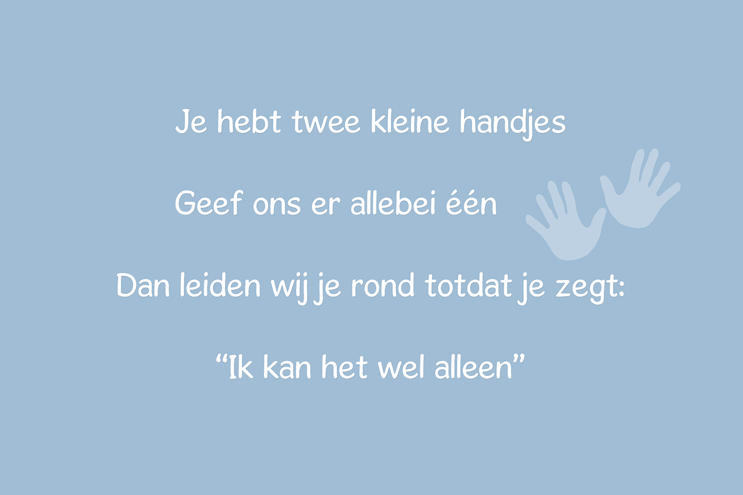Twee kleine handjes op canvas blauw