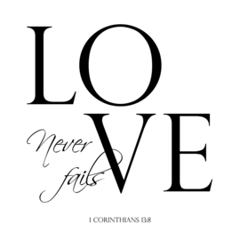 Love never fails op canvas