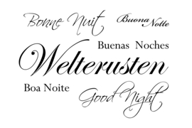 Welterusten op canvas wit