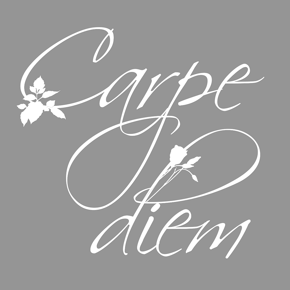 Carpe Diem op canvas grijs