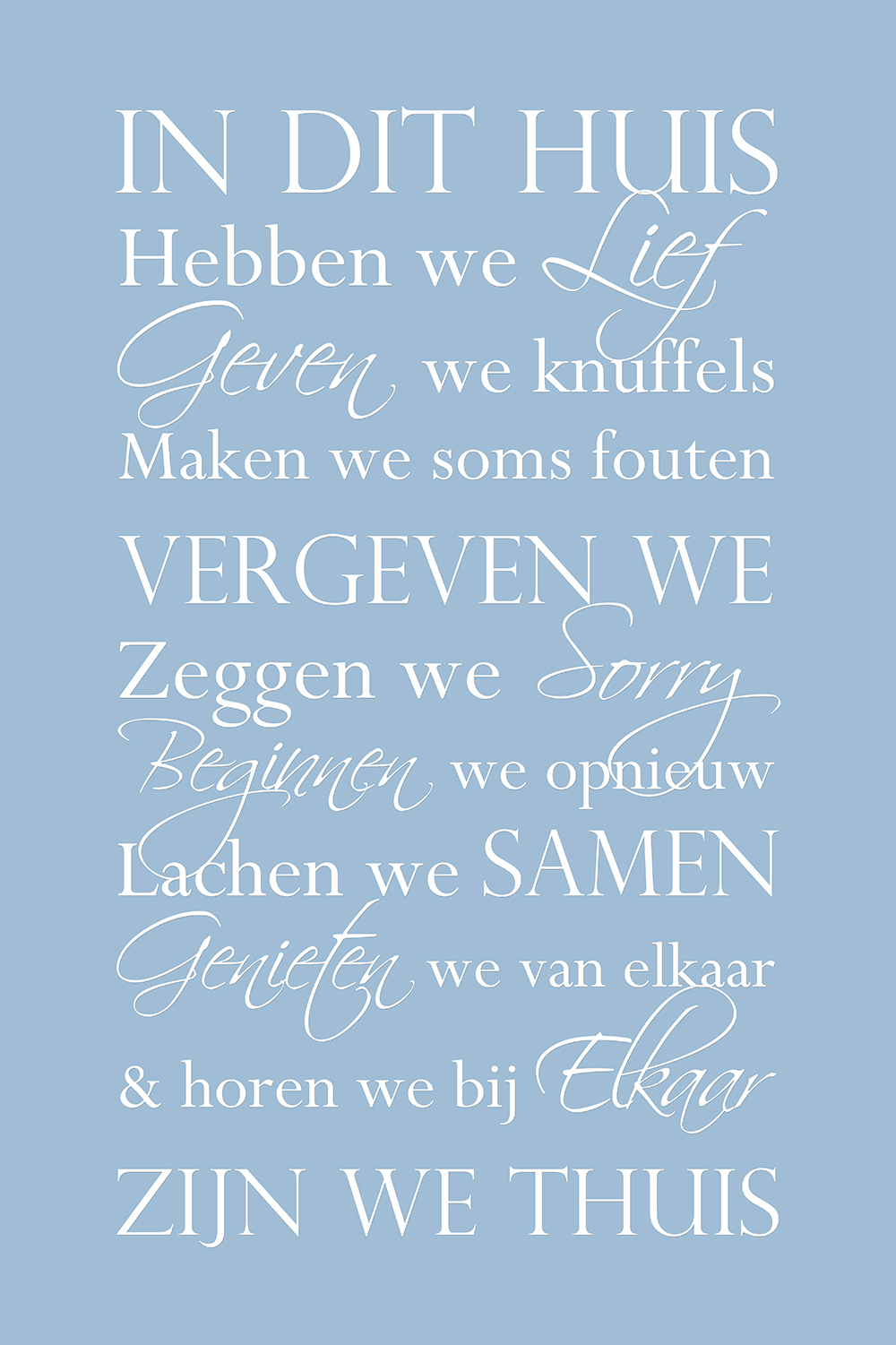 In dit huis op canvas blauw