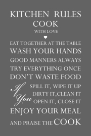 Kitchen rules op canvas