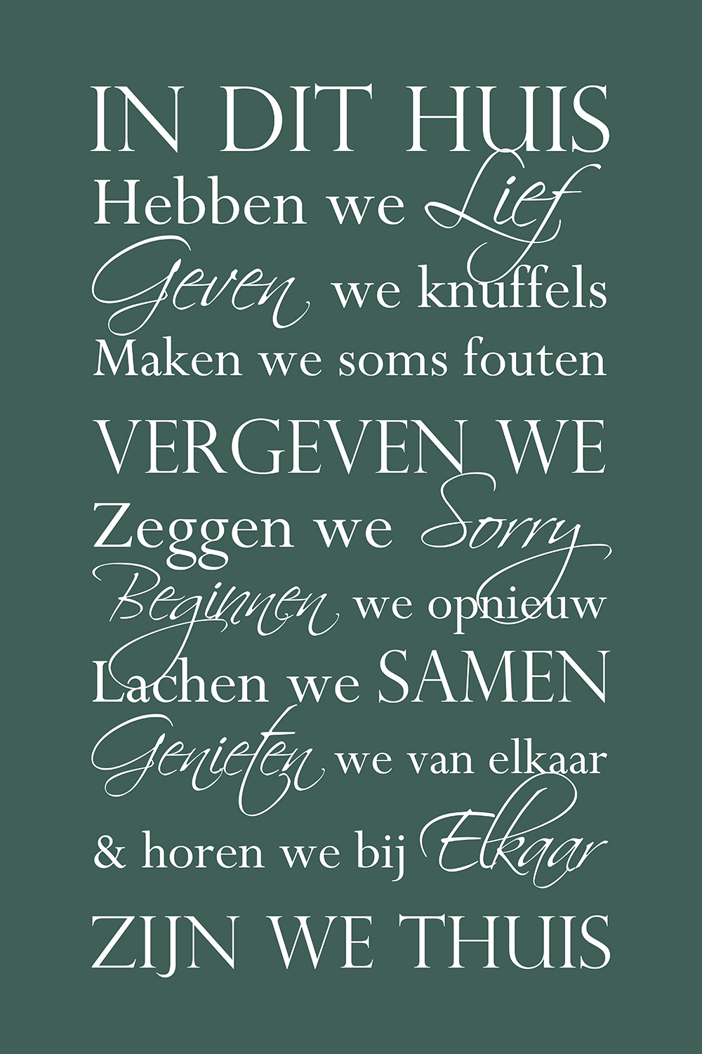 In dit huis op canvas groen
