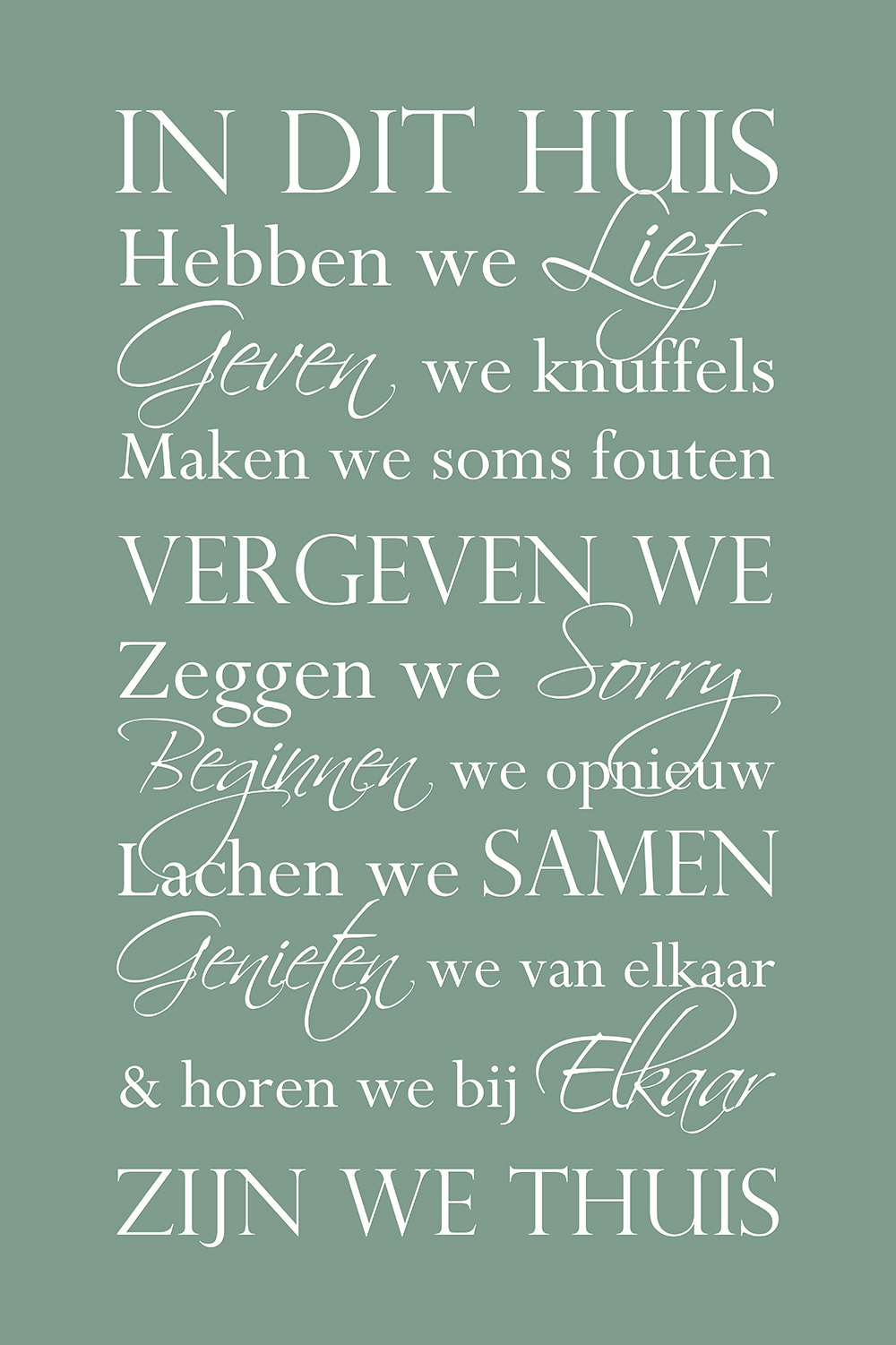 In dit huis op canvas groen