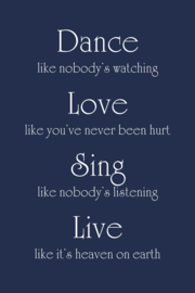 Tekst op canvas nachtblauw