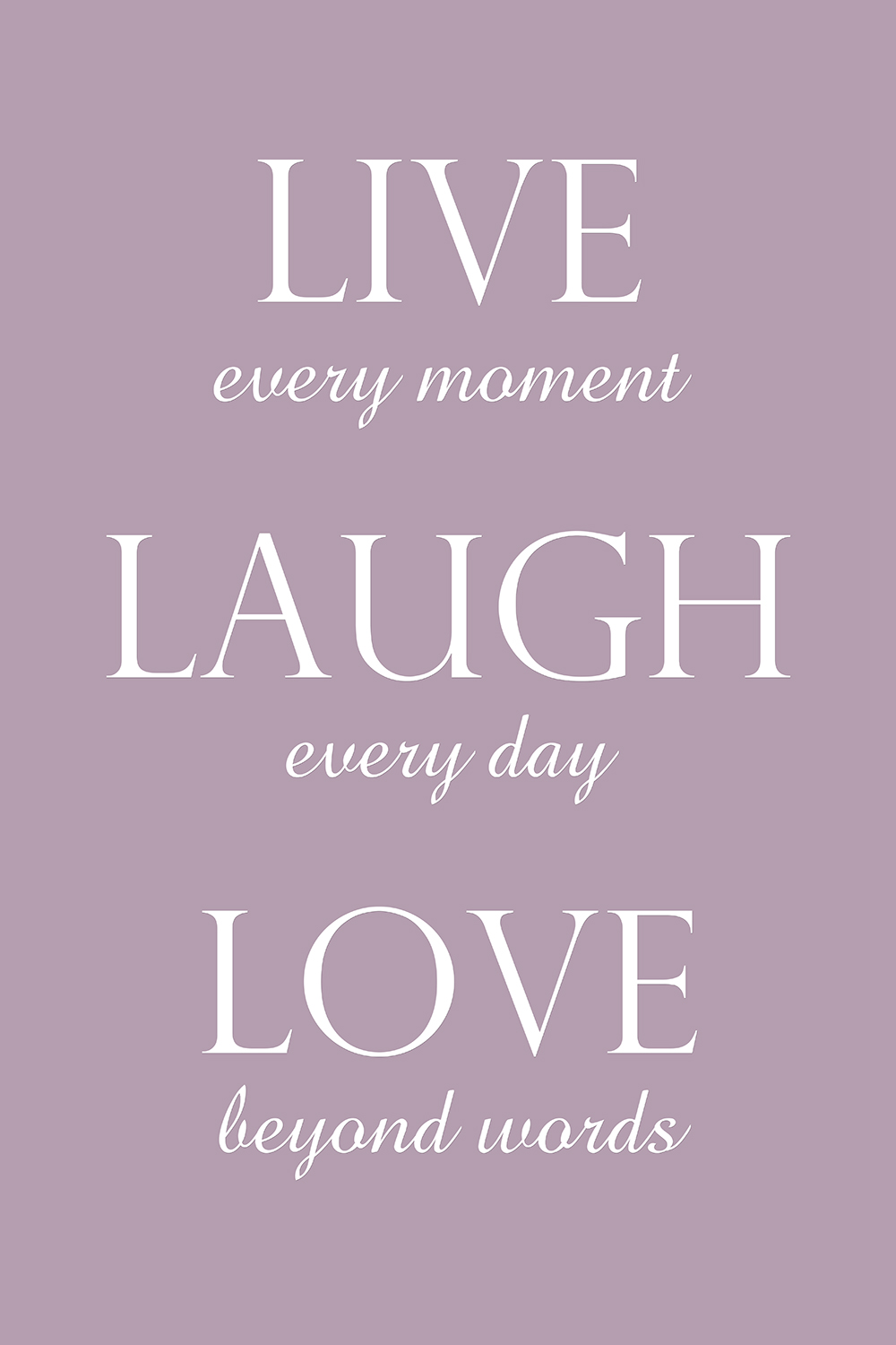 Live laugh love op canvas paars