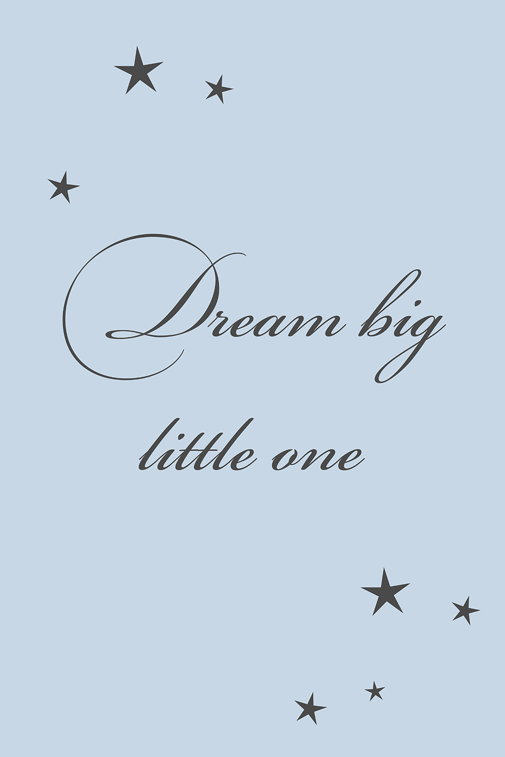 Dream big little one op canvas blauw