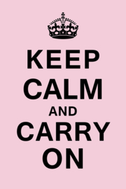 Keep calm and carry on op canvas roze