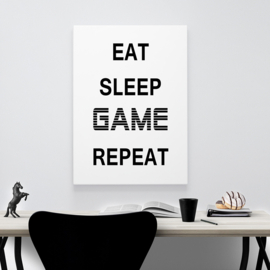 Eat Sleep Game Repeat op canvas