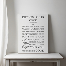Kitchen rules op canvas