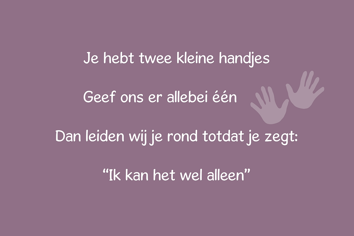 Twee kleine handjes op canvas paars