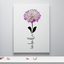 Geboortebloem september op canvas