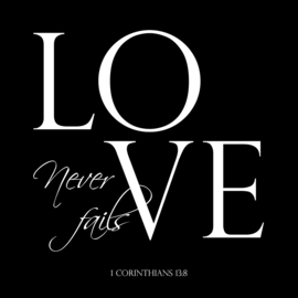 Love never fails op canvas