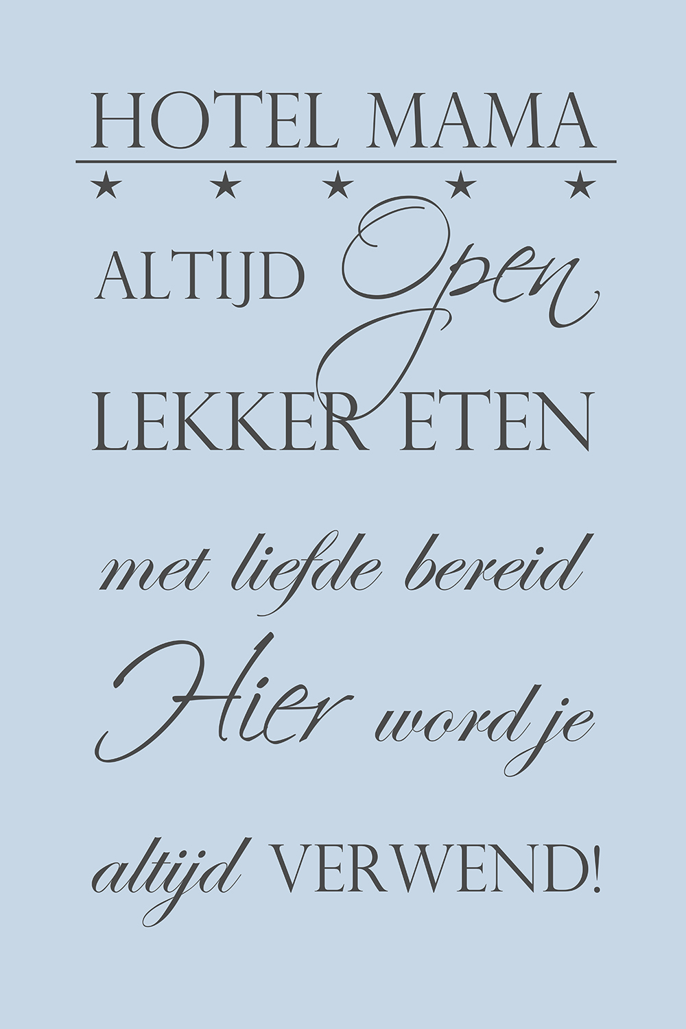 Hotel Mama op canvas blauw