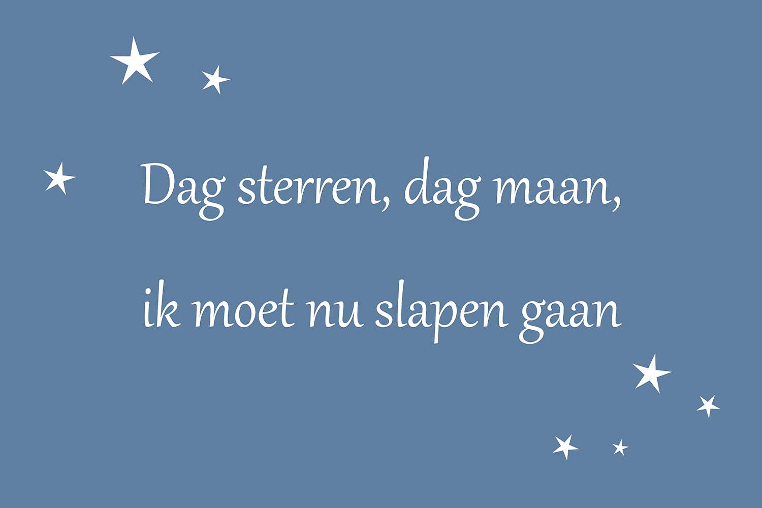 Dag sterren, dag maan op canvas blauw