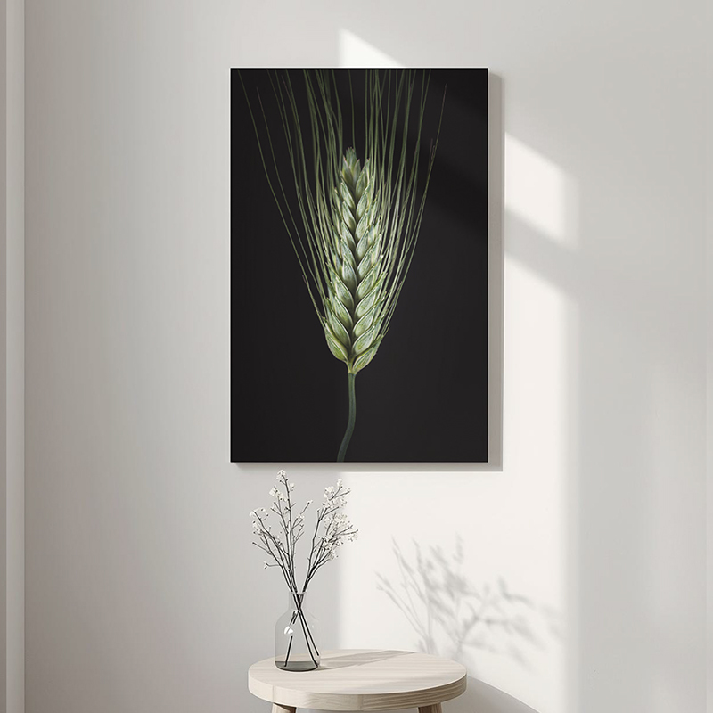 Bladeren op canvas aan de muur