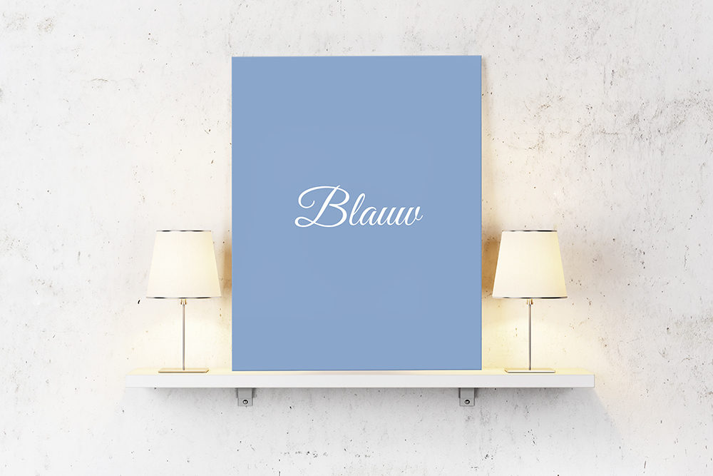 Blauw op canvas