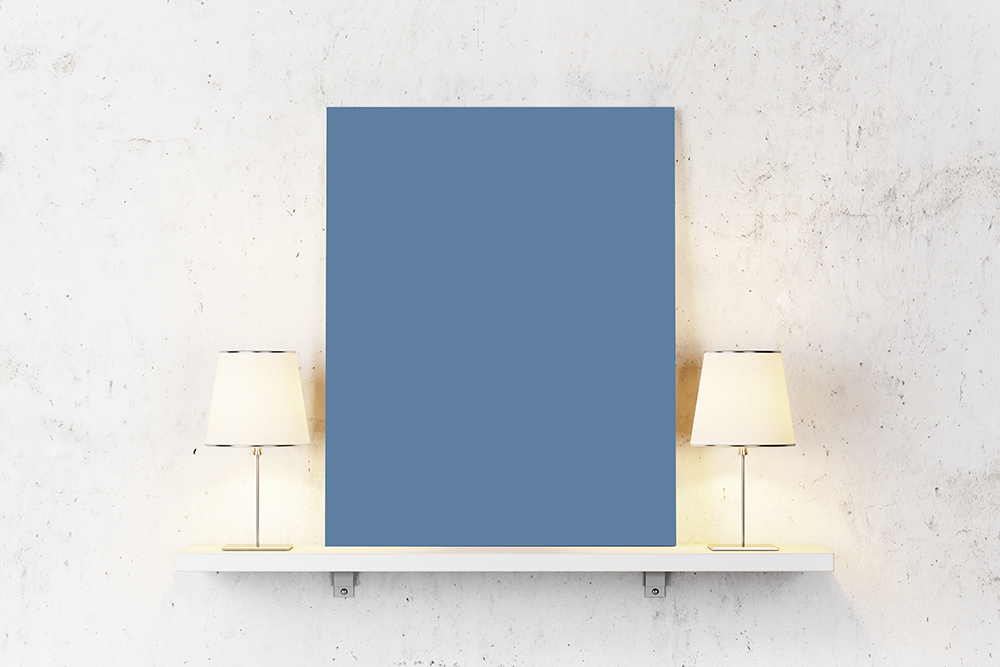 Donkerblauw op canvas