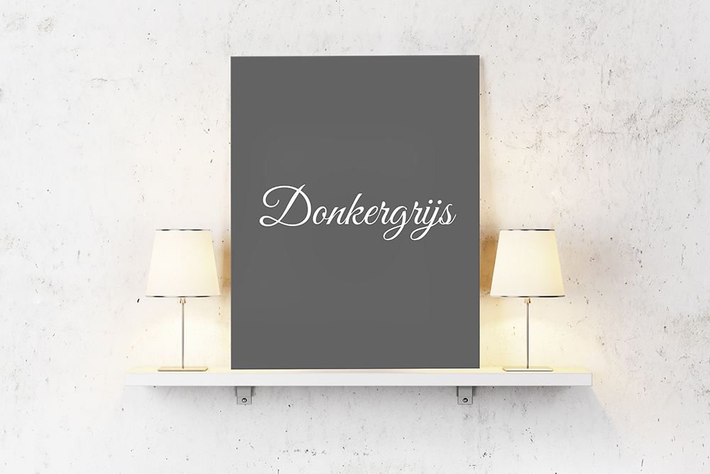 Donkergrijs op canvas