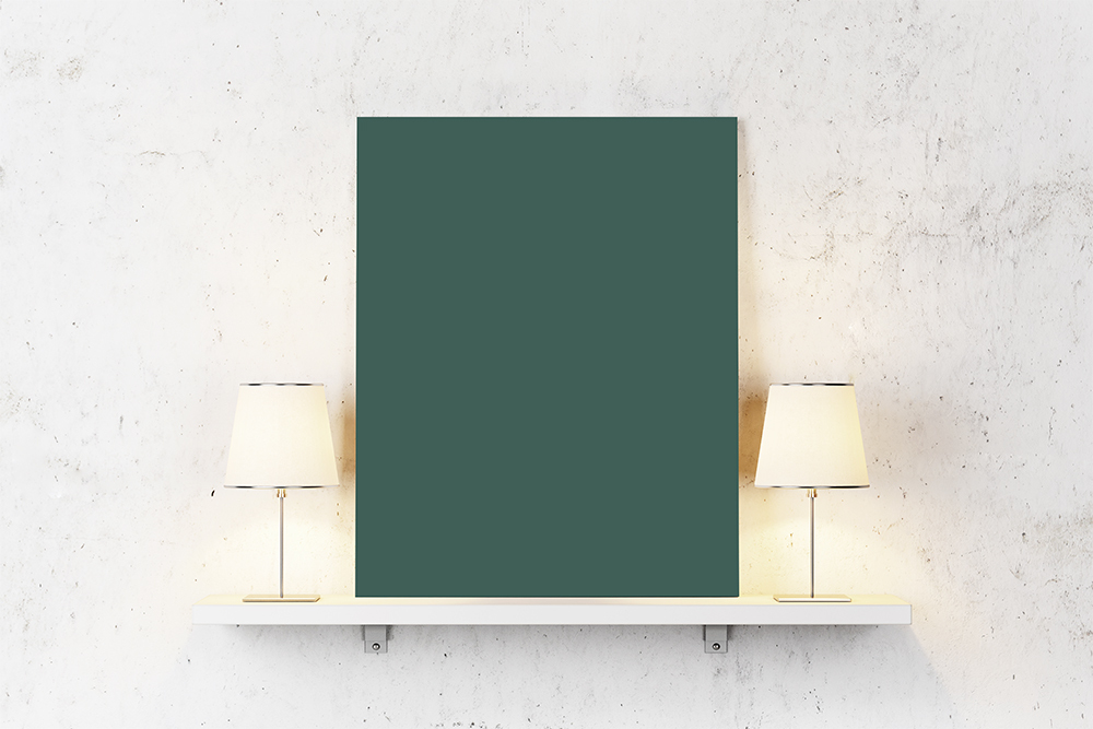 Donkergroen op canvas
