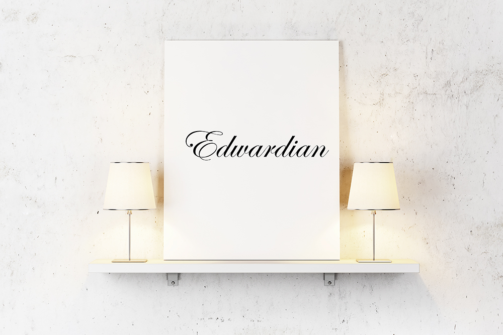 Edwardian script op canvas