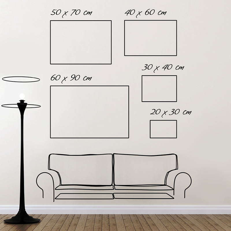 Formaten canvasdoek in verhouding